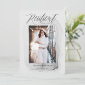 Aankondiging van Afstuderen met veerkrachtige klas (Staand voorkant)