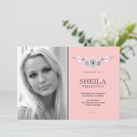 Aankondiging van Afstuderen op foto's schild (Staand voorkant)