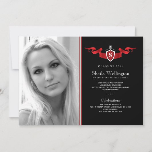 Aankondiging van Afstuderen op foto's schild (Voorkant)