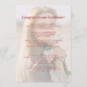 Aankondiging van afstuderen op pastel marmerpatroo (Achterkant)