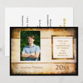 Aankondiging van afstuderen Parchment Foto-uitnodi (Voorkant / Achterkant)