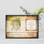 Aankondiging van afstuderen Parchment Foto-uitnodi (Staand voorkant)