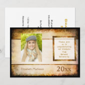 Aankondiging van afstuderen Parchment Foto-uitnodi (Voorkant / Achterkant)