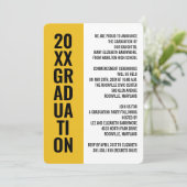 Aankondiging van afstuderen/partijuitnodiging [Gol (Staand voorkant)