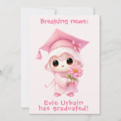 🎓Aankondiging van afstuderen van Chibi Blossom Kaart (Voorkant)