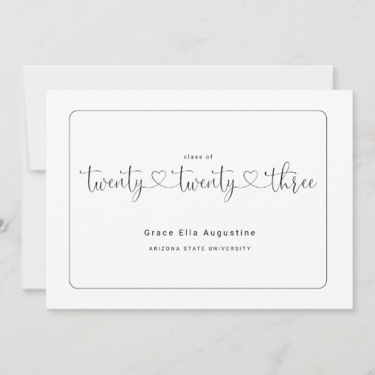 Aankondiging van afstuderen van een lieve vrouw (Voorkant)