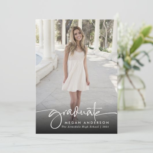 Aankondiging van afstuderen van elegante foto's (Staand voorkant)