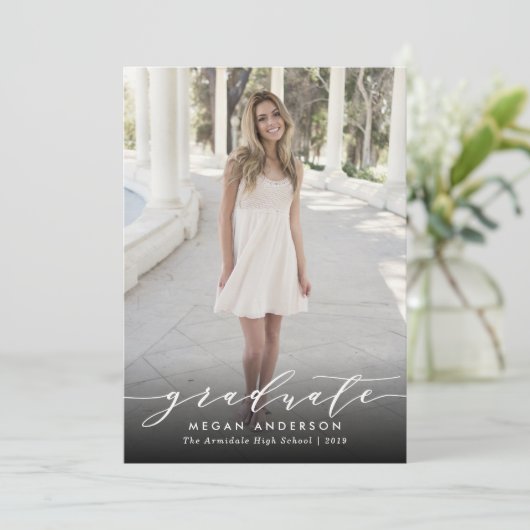 Aankondiging van afstuderen van elegante foto's (Staand voorkant)