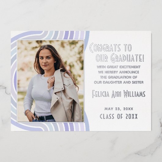 Aankondiging van Afstuderen van Lavender Violet Go (Voorkant)