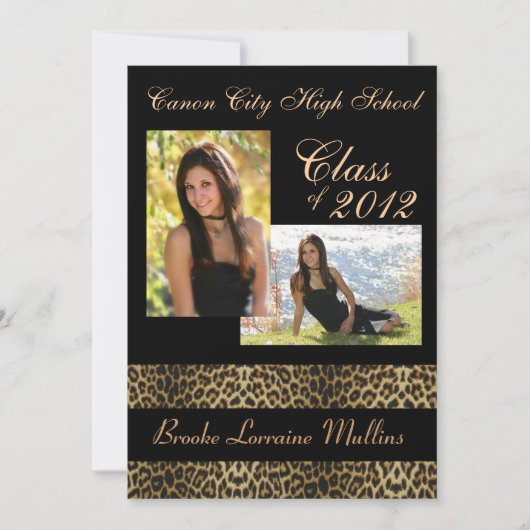 Aankondiging van afstuderen van luipaard (Voorkant)