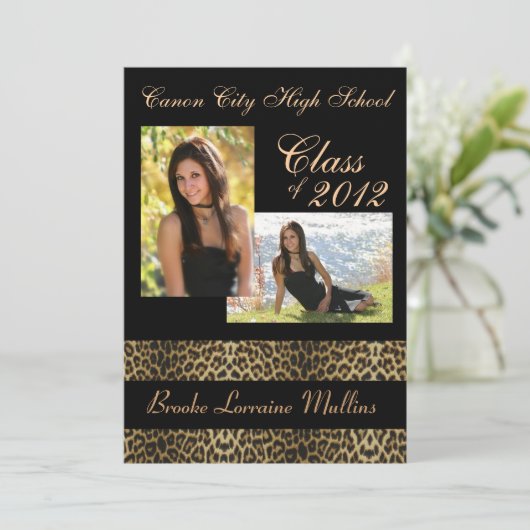 Aankondiging van afstuderen van luipaard (Staand voorkant)