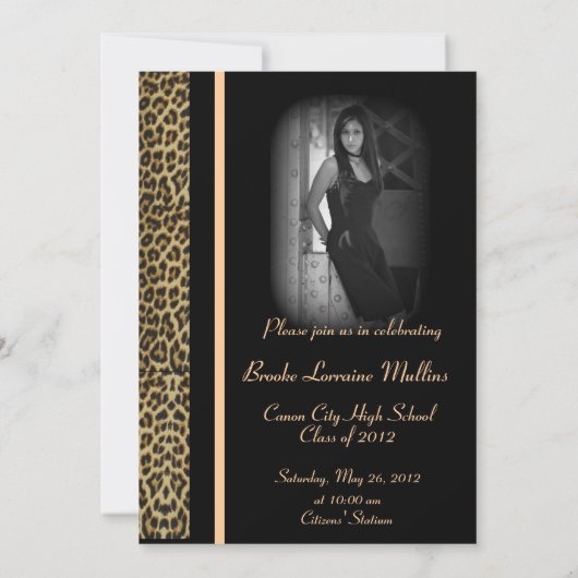 Aankondiging van afstuderen van luipaard (Achterkant)