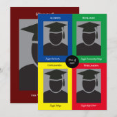 Aankondiging van afstuderen van vierling met foto' (Voorkant / Achterkant)