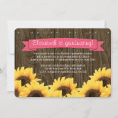 Aankondiging van Afstuderen van warme zonnebloemen (Achterkant)