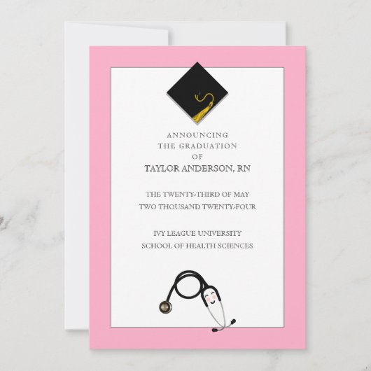 Aankondiging van afstuderen verpleegster (Voorkant)