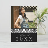 Aankondiging van Afstuderen voor Damask 5x7 (zwart (Staand voorkant)