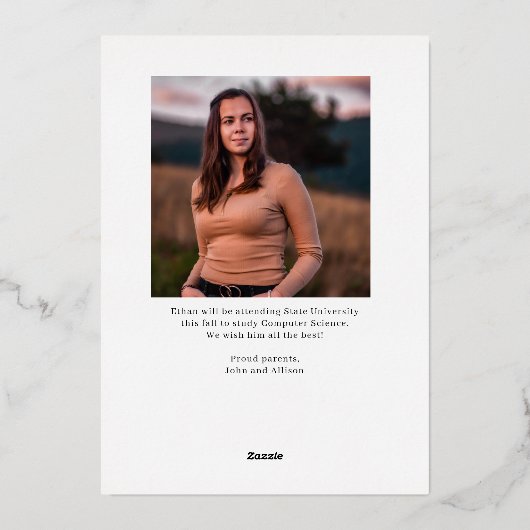 Aankondiging van Afstuderen voor geblindeerde gale (Achterkant)