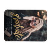 Aankondiging van Afstuderen voor Photo Gold Script Magneet (Horizontaal)