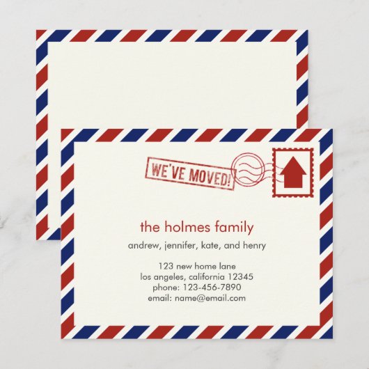 Aankondiging van Air Mail Moving (Voorkant / Achterkant)