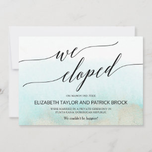 Aankondiging van Aqua and Gold Beach Elopement