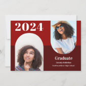 Aankondiging van Arch Burgundy Two Photo Afstudere (Voorkant)