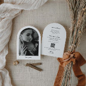 Aankondiging van Arch Elopement met foto- en QR-co