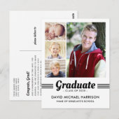 Aankondiging van Athletic Multi-Photo Afstuderen Briefkaart (Voorkant / Achterkant)