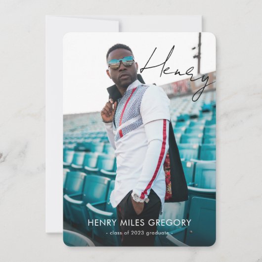 Aankondiging van Autograaf Afstuderen foto (Voorkant)