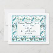 Aankondiging van Baby Boy  Baby Bird Afbeelding (Achterkant)