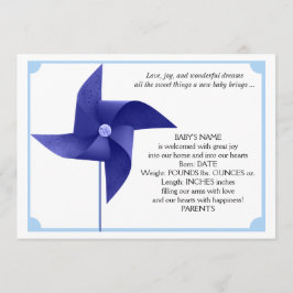 Aankondiging van Baby Boy Blue Pinwheels