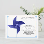 Aankondiging van Baby Boy Blue Pinwheels (Staand voorkant)