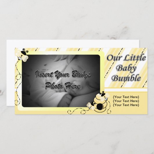 Aankondiging van baby Bumble (Voorkant / Achterkant)