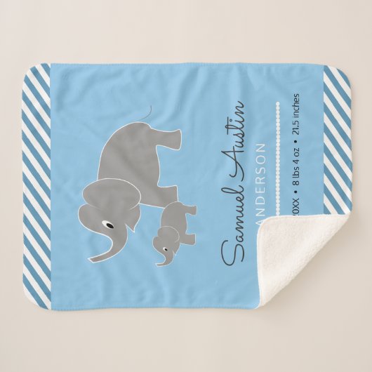 Aankondiging van baby Elephant en Umbrella Baby Bo Sherpa Deken (Voorkant (horizontaal))