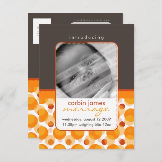 AANKONDIGING VAN baby hallo baby: (Voorkant / Achterkant)