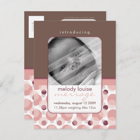 AANKONDIGING VAN baby hallo baby: (Voorkant / Achterkant)