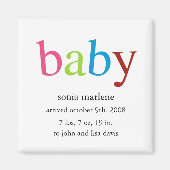 Aankondiging van baby Magnet (Voorkant)