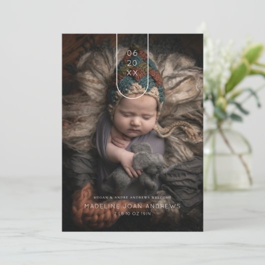 Aankondiging van baby Moderne Arch Date Multi Phot (Staand voorkant)