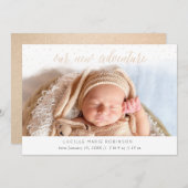 Aankondiging van baby - Ons nieuwe avontuurlijk go (Voorkant / Achterkant)