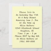 Aankondiging van  Baby shower (Achterkant)