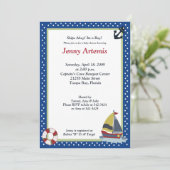 Aankondiging van Baby shower via de vaarweg Blue 5 (Staand voorkant)