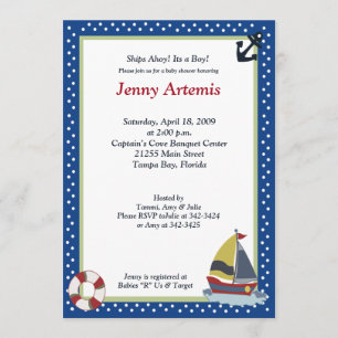 Aankondiging van Baby shower via de vaarweg Blue 5