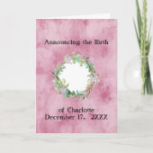 Aankondiging van Baby ter bevalling voor meisje: v (Voorkant)