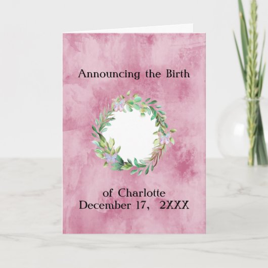 Aankondiging van Baby ter bevalling voor meisje: v (Voorkant)