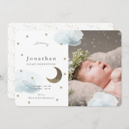 Aankondiging van Baby voor sterren en blauwe wolke