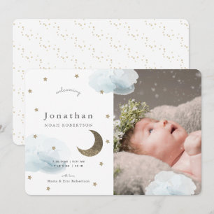 Aankondiging van Baby voor sterren en blauwe wolke