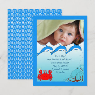 Aankondiging van babymeisje onder de zee