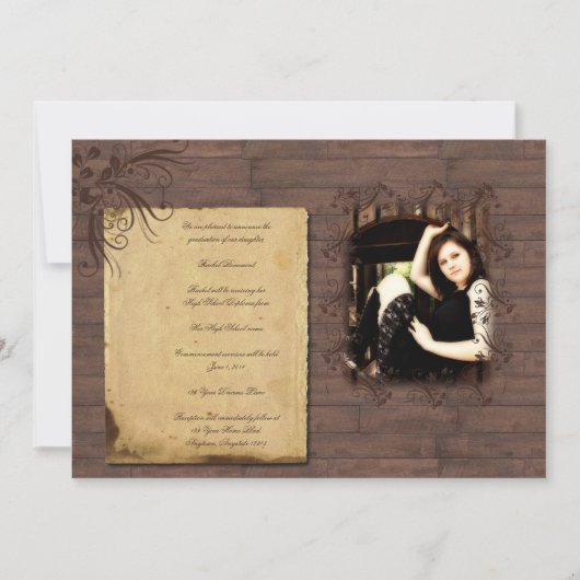 Aankondiging van Barn Wood Beauty Afstuderen (Voorkant)