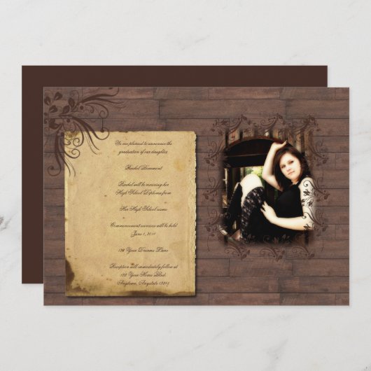 Aankondiging van Barn Wood Beauty Afstuderen (Voorkant / Achterkant)