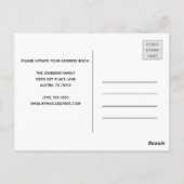 Aankondiging van bewegende wegfotografie briefkaart (Achterkant)