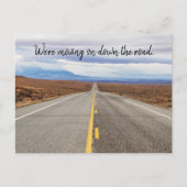 Aankondiging van bewegende wegfotografie briefkaart (Voorkant)